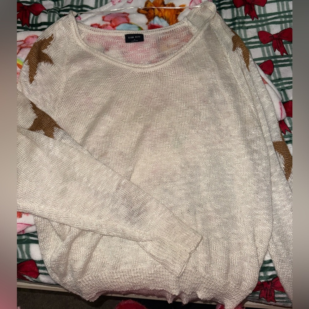 Cozy Cream Sweater with Gold Star Accents